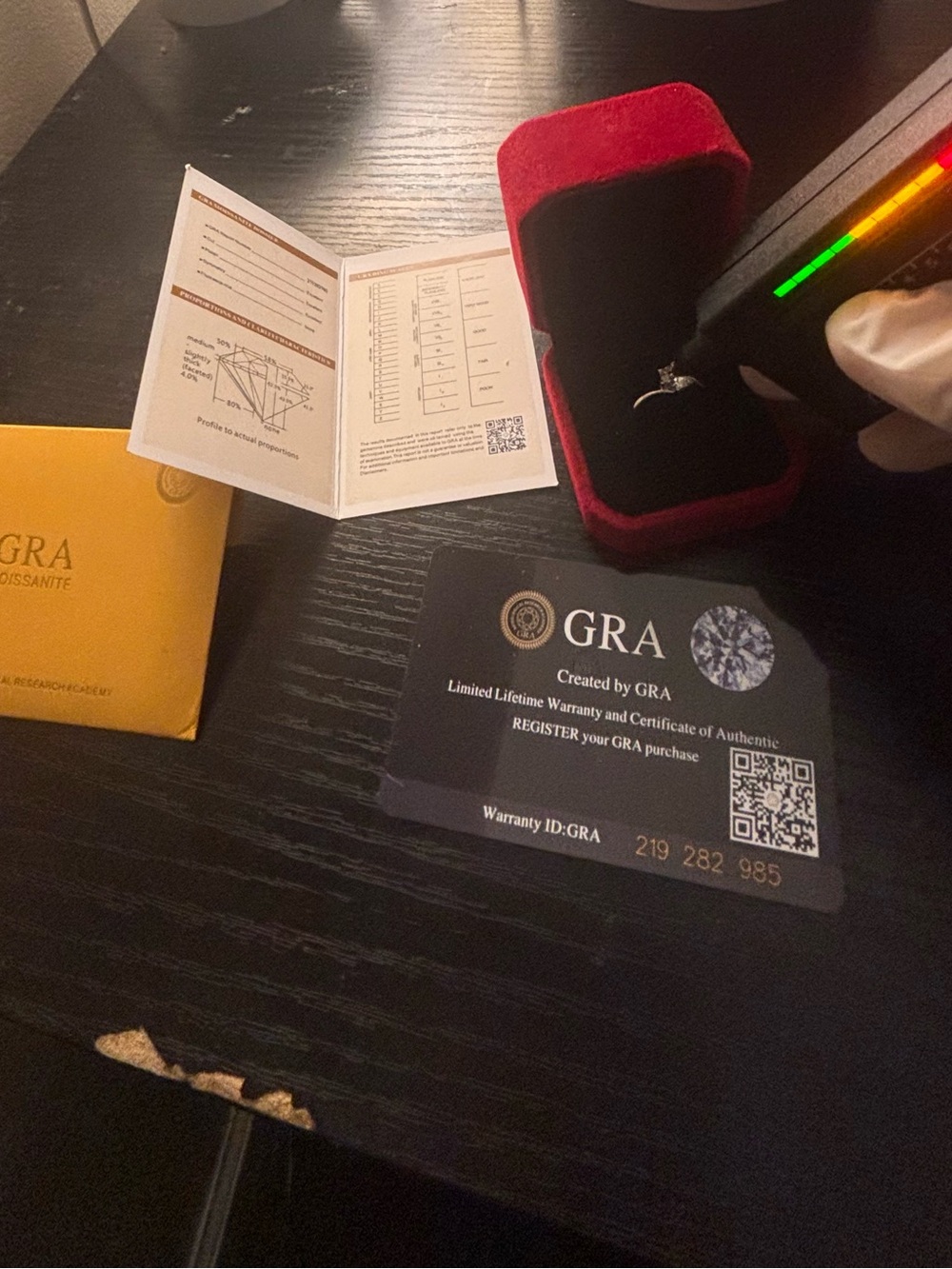 1 Carat Lab Created Moissanite Ring 925 Silver with Ring box and
GRA Certificate